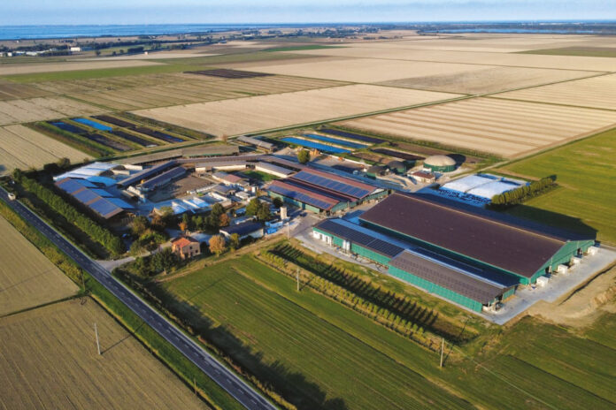 Il centro zootecnico della cooperativa Libertà e Lavoro di Ravenna in una foto panoramica