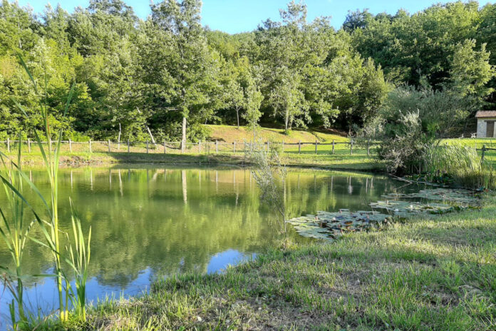 Il parco di Casteldelci con il laghetto al centro